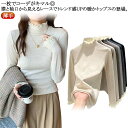 秋冬 送料無料 ハイネック 薄手 ニット おしゃれ セーター Tシャツ 送料無料 レディース ニットトップス フリル 襟 レース フリル袖 スタンドカラー シン...