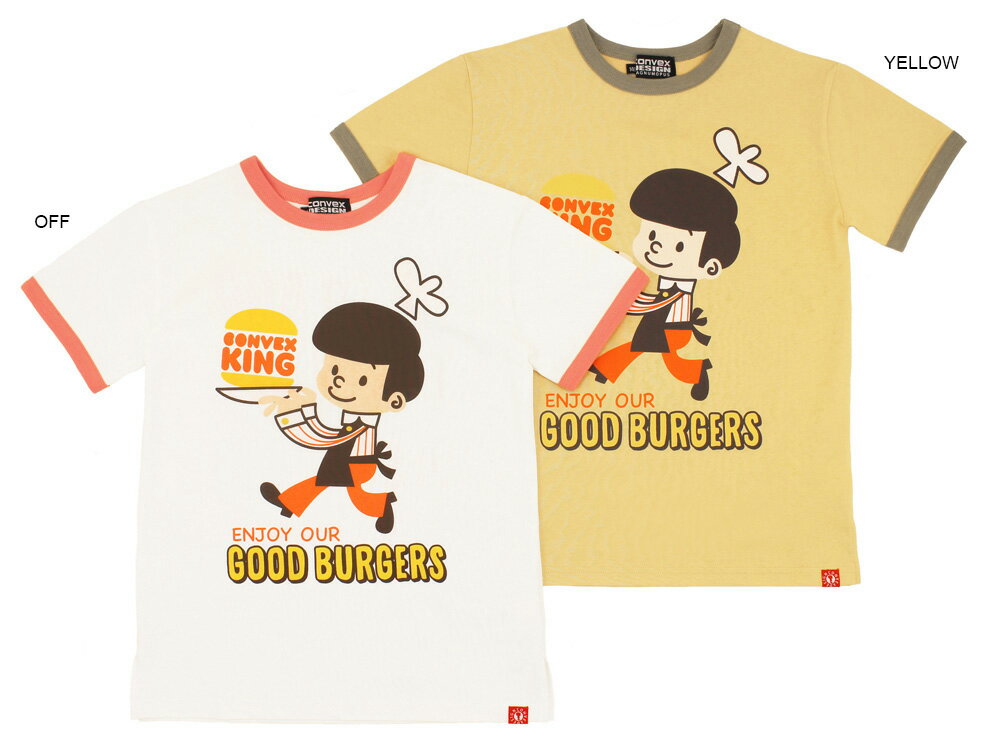 【セール　コンベックス　CONVEX　子供服】ハンバーガー/リンガーTシャツ (140-160)