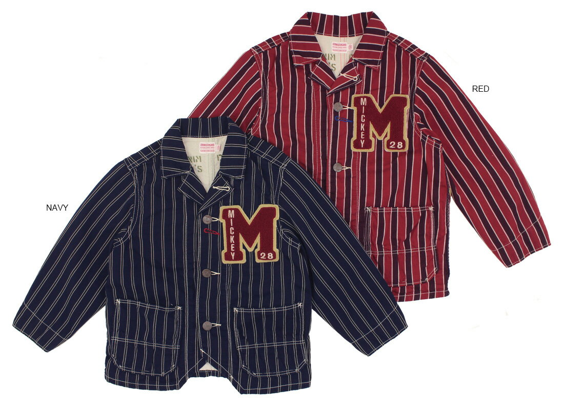 【デニム&ダンガリー DENIM DUNGAREE】レジメンストライプ MICKEY JK (120)【22521250】Disney collection