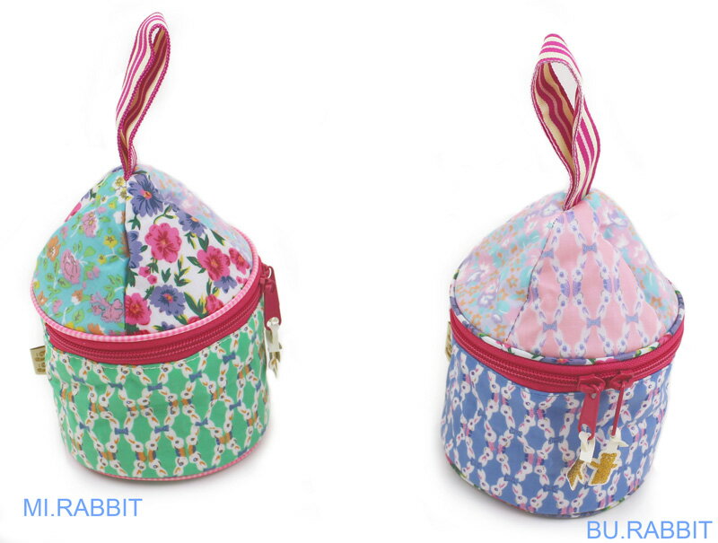 【fafa/フェフェ　マグケース　テントマグポーチ】VILMA(Mug Case) /ミントラビット/内側リップストップ/スポンジ製中材入り/マグや離乳食、紙パックのジュースなどの持ち運びに便利/メイク道具小物入れ