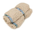 【fafa/フェフェ ハーフブランケット】MAVERICK(Half Blanket)/ベージュ×サックスダイナソー/ふわふわモコモコ/お昼寝用に/ベルトでくる...