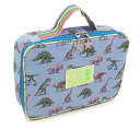 【fafa/フェフェ ポーチ】MIINA (Diaper Pouch)/サックスダイナソー表面ラミネート加工+裏地ナイロン素材の収納ポーチ/オムツ入れに(4)
