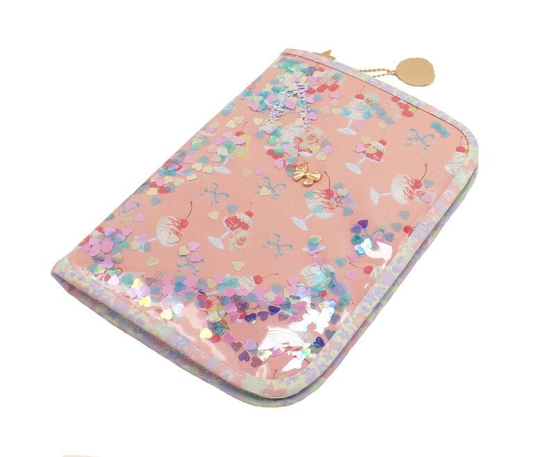 【fafa/フェフェ 母子手帳ケース/マルチケースL】MICHALINA (Multi Case)【サイズL】/バブルガムピンクモンチッチスパンコール入り/ジャ...