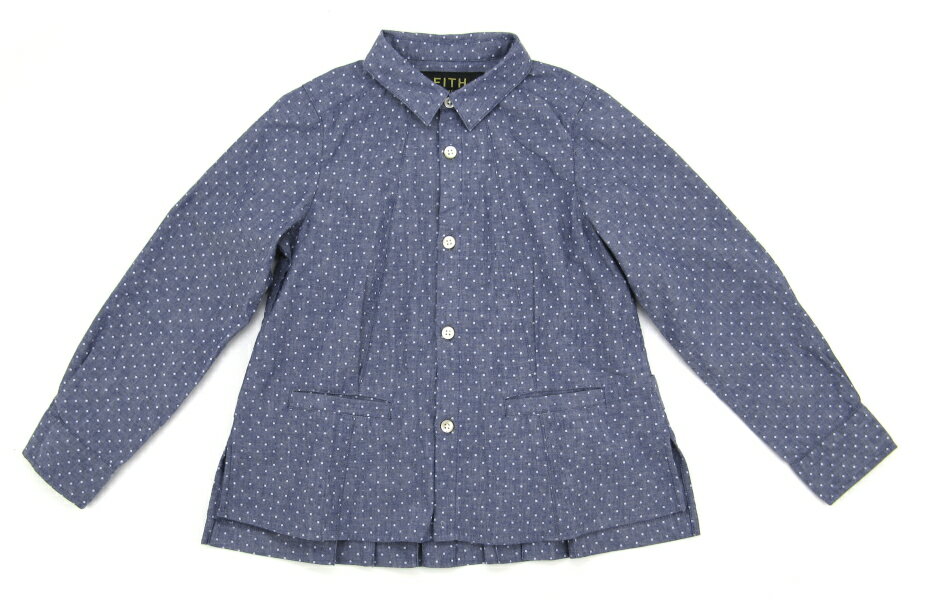 Rakuten - 【セール　フィス　FITH】水玉プリント シャンブレーL/S シャツジャケット(120)Aラインが可愛いブラウス型【231210】