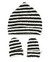 【セール フィス FITH】ストレッチ起毛ボーダーベビーCAP&ミトンセット【468020】