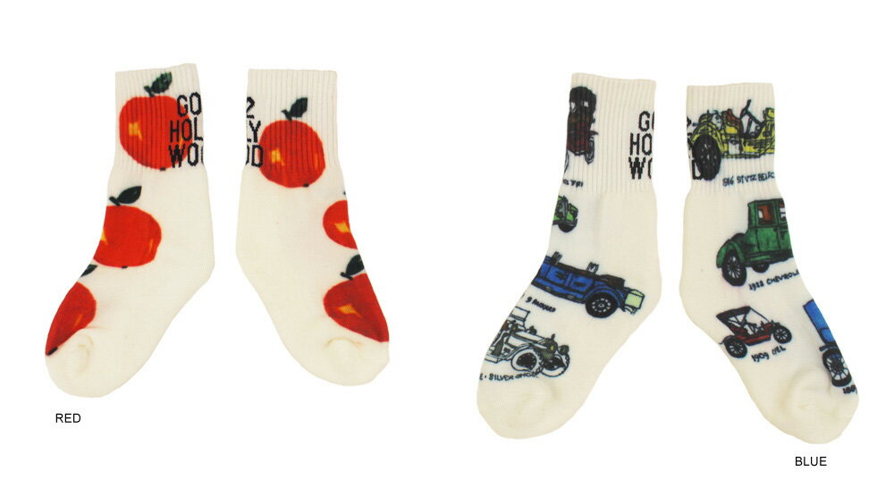 【ゴートゥーハリウッド GO TO HOLLYWOOD】リンゴ ト クルマ SOCKS S-M/13-18cm 【1422001】