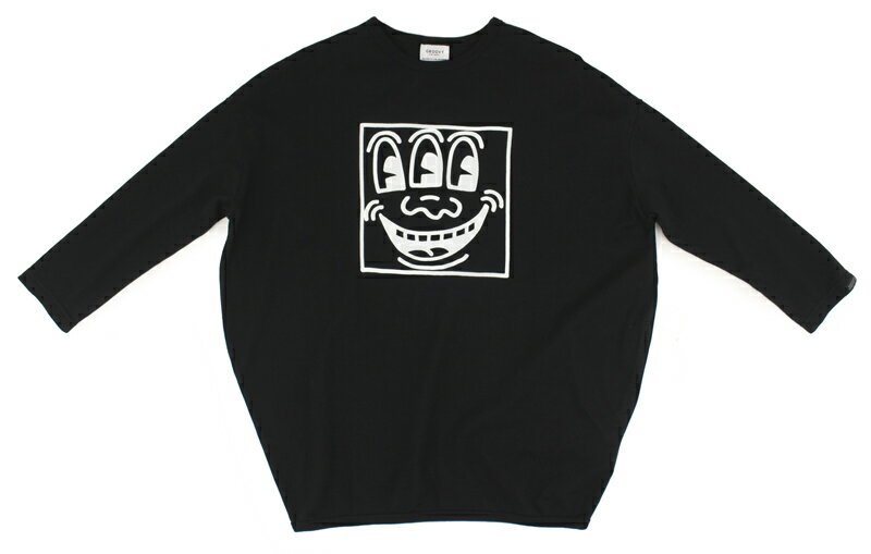 【セール グルーヴィーカラーズ GROOVY COLORS】Keith Haring THREE EYES FACE BALLOON TEE (120-130)【31698488】