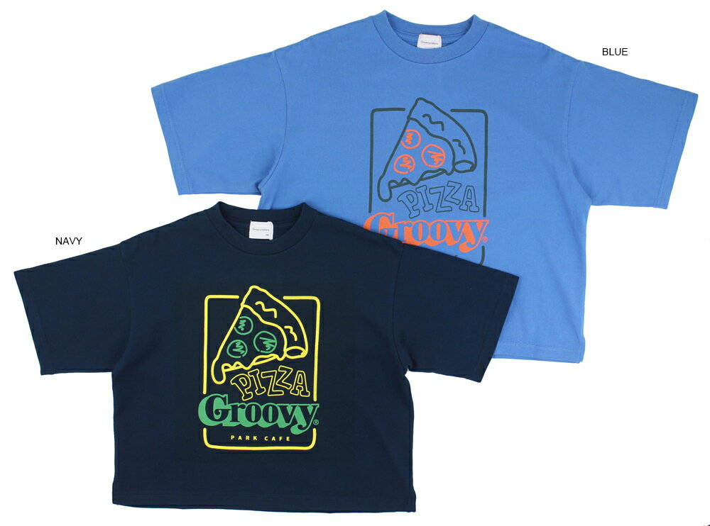 【グルーヴィーカラーズ GROOVY COLORS】テンジク PIZZA OVER SIZE TEE 150 【1642410】