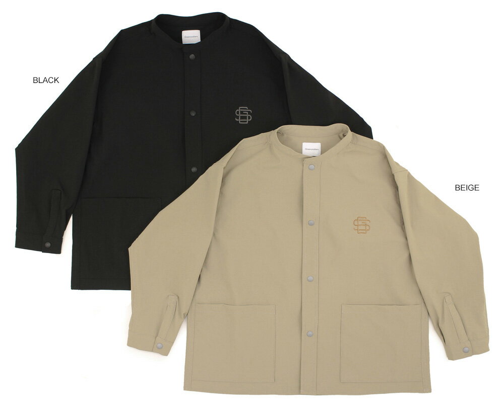 【グルーヴィーカラーズ GROOVY COLORS】ナイロン 4WAY リップストップ バンドカラーシャツ (155-165)..