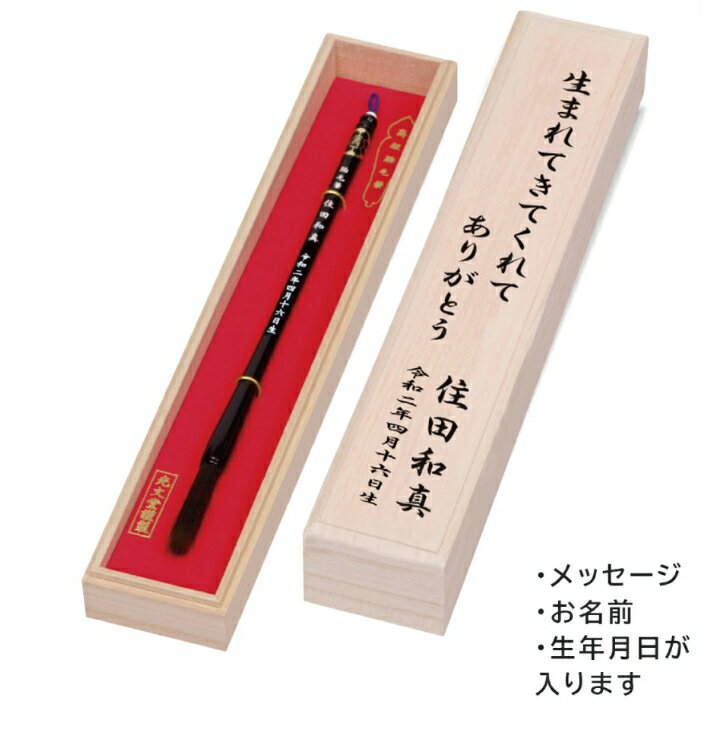 胎毛筆 出産祝いに　名入れ【赤ちゃん筆 ・桜書入り】胎毛筆・誕生記念筆 赤ちゃん筆 くせ毛 人気毛先の残った〔胎毛〕で作られた筆です【楽ギフ_名入れ】【楽ギフ_メッセ入力】【楽ギフ_のし】【楽ギフ_包装】