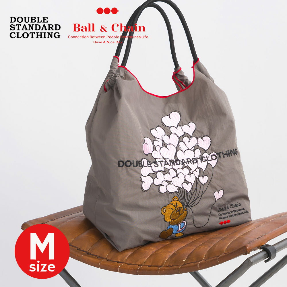 正規販売店 Ball Chain×DOUBLE STANDARD CLOTHING ボール チェーン shopping bag-D logo bear Mサイズ ボール チェーン×ダブルスタンダードクロージング レディース バッグ 刺繍 D-bear おしゃれ カジュアル トートバッグ ギフト ボールアンドチェーン 熊 クマ M