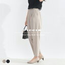 PICCIN 【WEB限定】ストレッチツイルフロントタックパンツ レディース ボトムス パンツ ストレッチ フロントタック 後ろウエストゴム UVカット 接触冷...