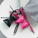 PICCIN ハートリボンバッグチャーム レディース チャーム スマホ カラビナ モチーフ リボン ハート ピンク ブラック