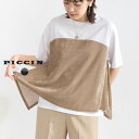 PICCIN ベロアキャミソールドッキングTシャツ 綿 コットン レディース トップス Tシャツ カットソー キャミソール ベロア
