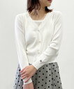 PICCIN PERLA 刺繍入りクロップドラメカーディガン レーヨンナイロン レディース カーディガン プルオーバー 刺繍 ラメ パール クロップド 無地 シ...