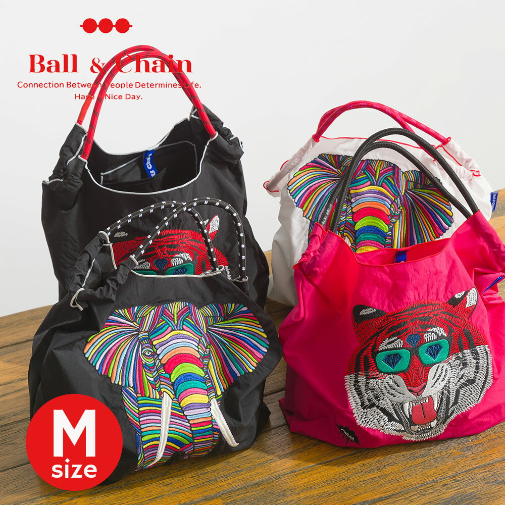[正規販売店] [Ball&Chain] ボール&チェーン shopping bag-MULGA Mサイズ レディース メンズ エコバッグ 刺繍 おしゃれ カジュアル かわいい トラ ゾウ 虎 象 洗える TORA Elephant MULGA Ball…