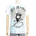 Red Monkey レッドモンキー メンズ Tシャツ 半袖 RDMT108 スカル ドクロ プリント 刺繍 スタッズ ホワイト メンズファッション トップス