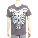 Red Monkey レッドモンキー メンズ Tシャツ 半袖 TOUR SKELETON RMLA008 チャコールグレー プリント 刺繍 スタッズ メンズファ...