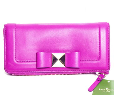 kate spade ケイトスペード 財布 レディース L字ファスナー長財布 BOW TERRACE NISHA PWRU3240-660 BAJA ROSE パープル/ピンク系