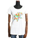 HUNTING WORLD ハンティングワールド レディース Tシャツ F3355-P158-BIANCO コットン ホワイト トップス 40 42