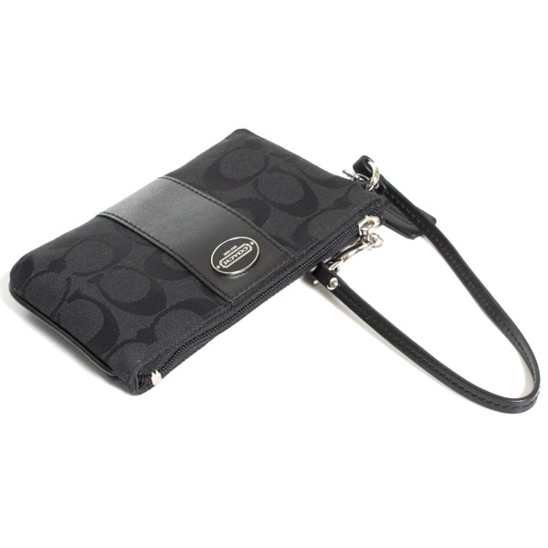 【送料無料】【正規品】COACH コーチ ポーチ LEGACY SMALL WRISTLET レガシー シグネチャー スモールWRL 48435 SBKBK