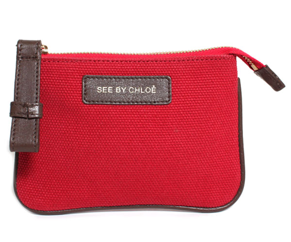 SEE BY CHLOE シーバイクロエ TROUSSE 財布 ポーチ カードホルダー付 LILIAS ロゴ 9P7386 P45 A17 FUXIA レッド