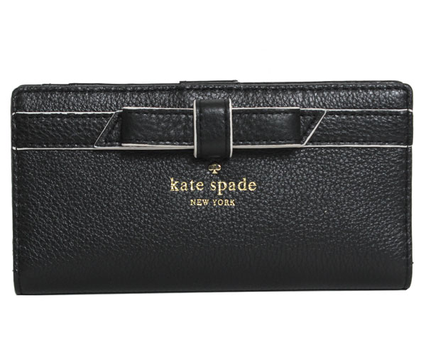 ケイトスペード 財布（レディース） kate spade ケイトスペード COBBLE HILL BOW STACY コブルヒル ボウ ステイシー 長財布 レディース PWRU3942 001 BLACK ブラック【楽ギフ_包装】