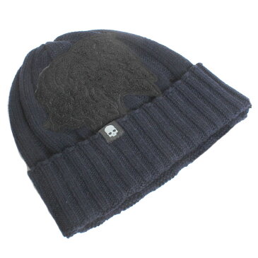 【新品】HYDROGEN ハイドロゲン PACH CASHMERE BEANIE スカル カシミヤ ニット帽子 233200 013 NAVY ネイビー