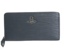 【送料無料】Vivienne Westwood ヴィヴィアンウエストウッド POLLY ZIP ROUND WALLET ラウンドファスナー長財布 51050022 01837 K401 BLUEブルーネイビー【楽ギフ_包装】