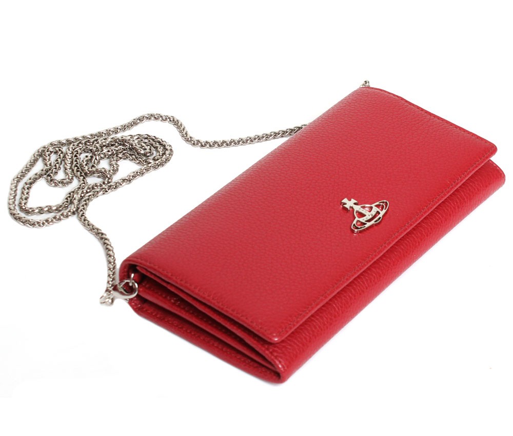 ヴィヴィアンウエストウッド 長財布（レディース） 【送料無料】Vivienne Westwood ヴィヴィアンウエストウッド JORDAN LONG WALLET WITH LONG CHAIN 長財布 51030009 41817 H401 RED レッド チェーンウォレット 【楽ギフ_包装】