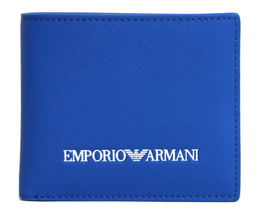 アルマーニ 【送料無料】EMPORIO ARMANI エンポリオアルマーニ 二つ折り財布 Y4R168 Y020V 80070 BLUE メンズ レディース ユニセックス【父の日】【ラッピング無料】