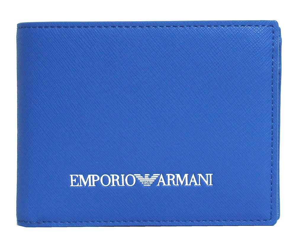 アルマーニ 【送料無料】EMPORIO ARMANI エンポリオアルマーニ 二つ折り財布 Y4R165 Y020V 80070 BLUE ブルー メンズ レディース ユニセックス【父の日】【ラッピング無料】