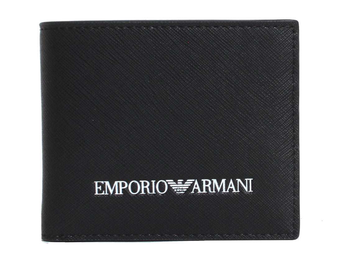 アルマーニ 【送料無料】EMPORIO ARMANI エンポリオアルマーニ 二つ折り財布 Y4R168 Y020V 81072 BLACK メンズ レディース ユニセックス