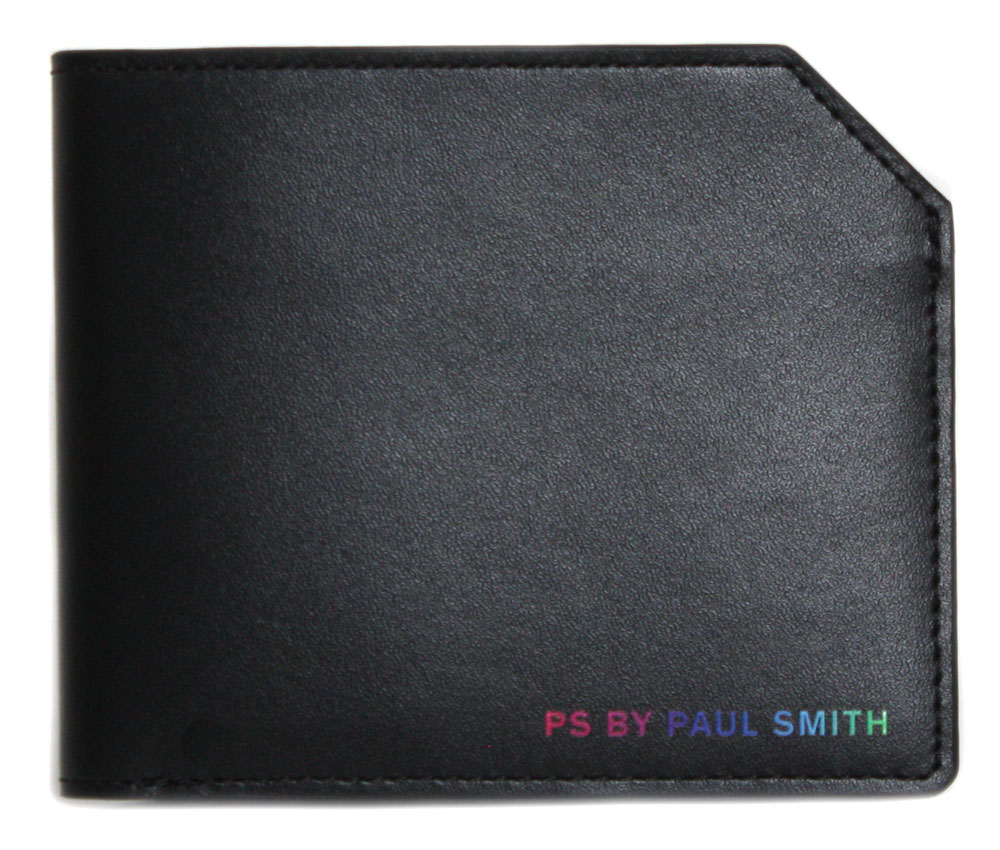 ポールスミス 二つ折り財布（メンズ） PS BY PAUL SMITH ポールスミス メンズ MEN WALLET BFOLD RAINBOW 二つ折り財布 M2A 5321 ERAINB ネオンカラー レインボウ ブラック【父の日】【ラッピング無料】