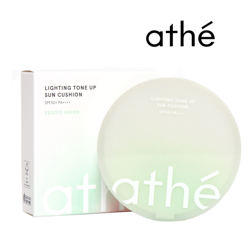 【2個セット】athe アッテ LIGHTING TONE UP SUNCUSHION VEGGIE GREEN ヴィーガンレリーフライティングトーンアップ サンクッション 12g×2【ヴェジ グリーン】
