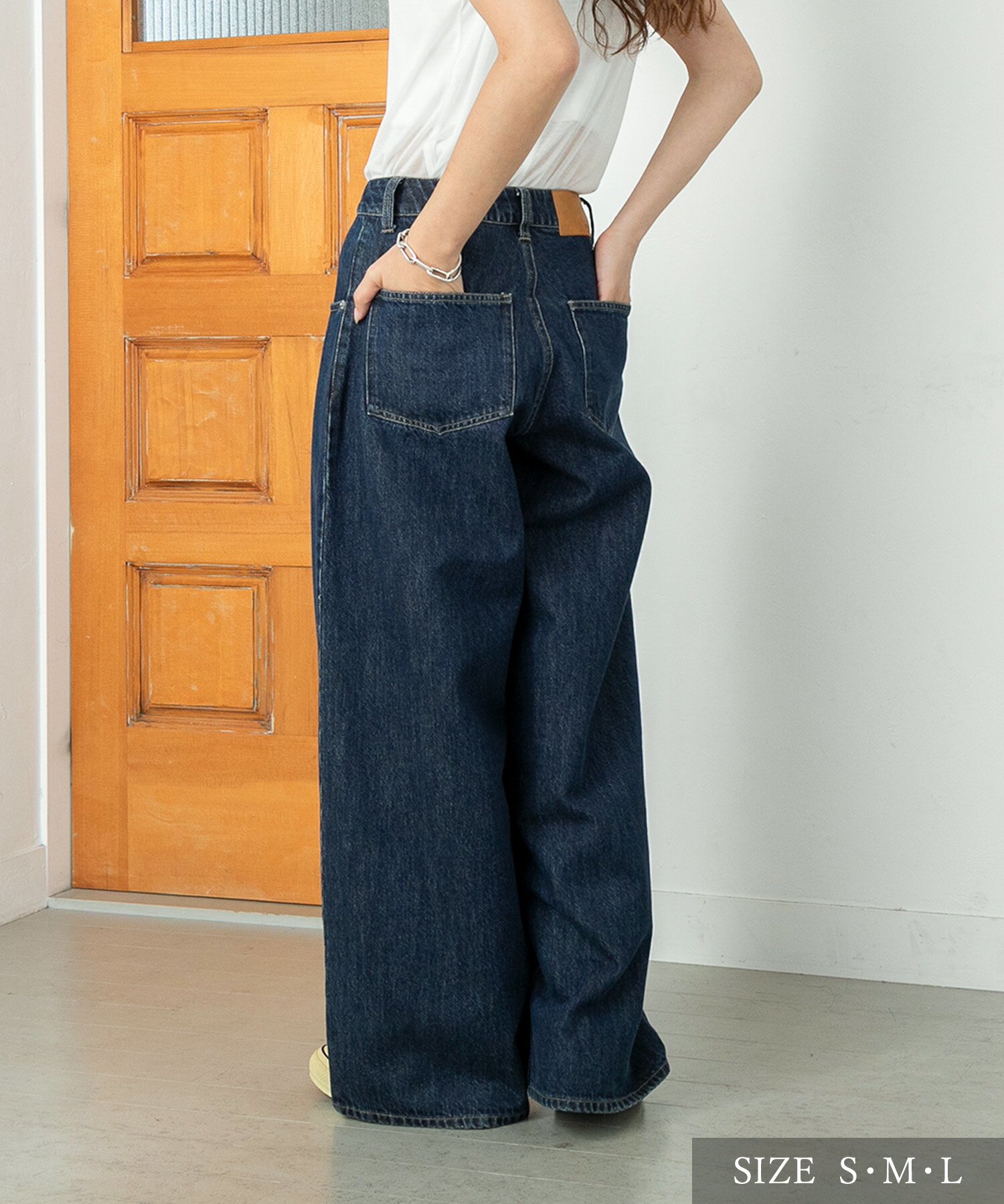 ストレートワイドデニム 〈S・M・L〉 PICHIオリジナルデニム denim ハイライズ ウォッシュ ジーパン パンツ ボトム カジュアル レディース 大人 PICHI ピイチ オリジナル 12000 0625