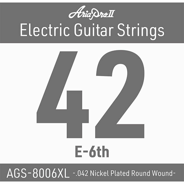Electric Guitar Strings - AriaProII アリアプロツー エレキギター弦 AGS-8006XL (.042W)　エクストラライト6弦(バラ弦)