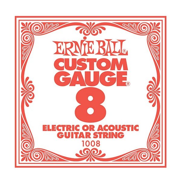 ERNIE BALL [アーニーボール] 　エレキギター・アコースティックギター兼用バラ弦 .008インチ Slinky Singles #1008