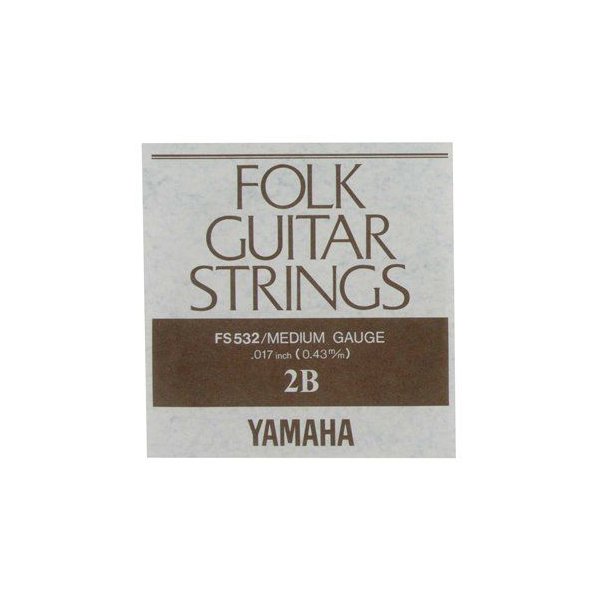 ヤマハ　ミディアムゲージのフォークギター用バラ弦。 セット弦FS530の2弦のみ1本バラ売りです。 FS532　2B 2弦 .017インチ
