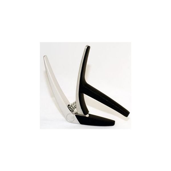 エルゴノミックデザインを踏襲した、6弦フォーク用のG7thナッシュビル・カポです。装着の簡単なバネ式。アルミ合金とシリコンラバーを採用した質感あふれるカポです。