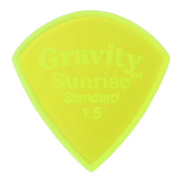 GRAVITY GUITAR PICKS ピック　サンライズ　スタンダード　マスターフィニッシュ　［1.5mm, Fluorescent Green, Master Finish(Unpolished)］　高級
