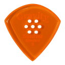 グラヴィティ ギター ピック　Sunrise - Standard, Multi-Hole 形状：Sunrise - Standard 厚さ：3.0 mm with Multi-Hole, Orange 加工：マルチホール 材質：アクリル 販売単位：1枚グラビティギターピックは、ハンドメイドでピックを製作するアメリカのブランド。アクリル素材を職人の手によりひとつひとつ丁寧に加工され作られるピックは、美しく磨き上げられ、手に馴染む使い心地と、スムースな演奏性、すばらしいトーンを生み出します。 アクリルを使用し独特のエッジデザインを採用する事で、速くラウドなプレイにも対応。一般的なピックに比べ耐久性も高く、同じトーン、同じ演奏性で長期間使用できるのも特徴です。 その他のGRAVITYピックを探す