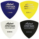 アリアプロIIピック HYPER TOUCH　-Triangle- Pick 対磨耗性にすぐれロングライフを誇るとともに、マット感覚のソフトな手触りと弾き心地を持ち、ナチュラルな中にシャープさが有る独特のサウンドが魅力です。 形状：トライアングル 材質：ポリアセタール 厚み：0.8mm 販売単位：1枚 カラー： ブルー　P-HT01/080 BL　JAN:4944465551096 イエロー　P-HT01/080 YL JAN:4944465551119 ホワイト　P-HT01/080 WH JAN:4944465551089 ブラック　P-HT01/080 BK JAN:4944465551072