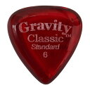 グラヴィティ ギター ピック　Classic - Standard - 形状：ティアドロップ 厚さ：6.0mm, Red 材質：アクリル 販売単位：1枚グラビティギターピックは、ハンドメイドでピックを製作するアメリカのブランド。アクリル素材を職人の手によりひとつひとつ丁寧に加工され作られるピックは、美しく磨き上げられ、手に馴染む使い心地と、スムースな演奏性、すばらしいトーンを生み出します。 アクリルを使用し独特のエッジデザインを採用する事で、速くラウドなプレイにも対応。一般的なピックに比べ耐久性も高く、同じトーン、同じ演奏性で長期間使用できるのも特徴です。 その他のGRAVITYピックを探す