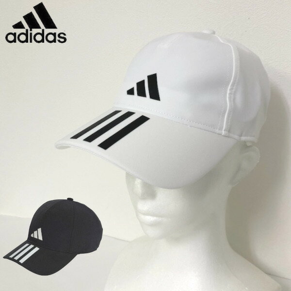 楽天ピックアップワールド【メール便送料無料】アディダス 帽子 スリーストライプス AEROREADY ランニングキャップ adidas スポーツ 散歩 タウンユース ウォーキング ユニセックス 軽量 サイズ調整可 54-57 57-60cm ブラック ホワイト