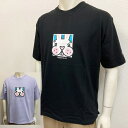 【メール便送料無料】FUSAGIさん ふさぎさん メンズ 癒し系キャラ 両面プリント 半袖Tシャツ 大きめ ビッグシルエット プリント ポケット ブラック ラベ...