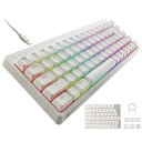 エレコム ゲーミングキーボード V-custom VK300S 有線 RGB テンキーレス 65%サイズ メカニカル ネオクラッチキーキャップ 銀軸 ホワイト ...