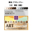 調光レンズ 紫外線で色が変わる イトーレンズ 球面 中屈折1.60 紫外線UVカット 撥水コート アートグレー160HM/アートブラウン160HM(薄型)2枚1組(4)
