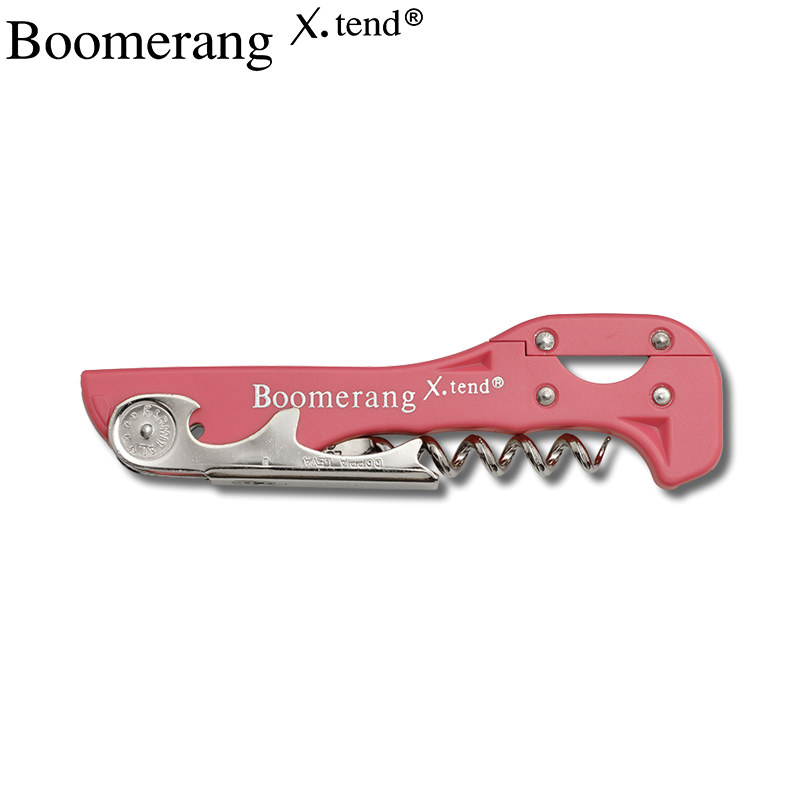 【メール便送料込】 ブーメラン ピンク ソムリエナイフ 回転式フォイルカッター付 Boomerang