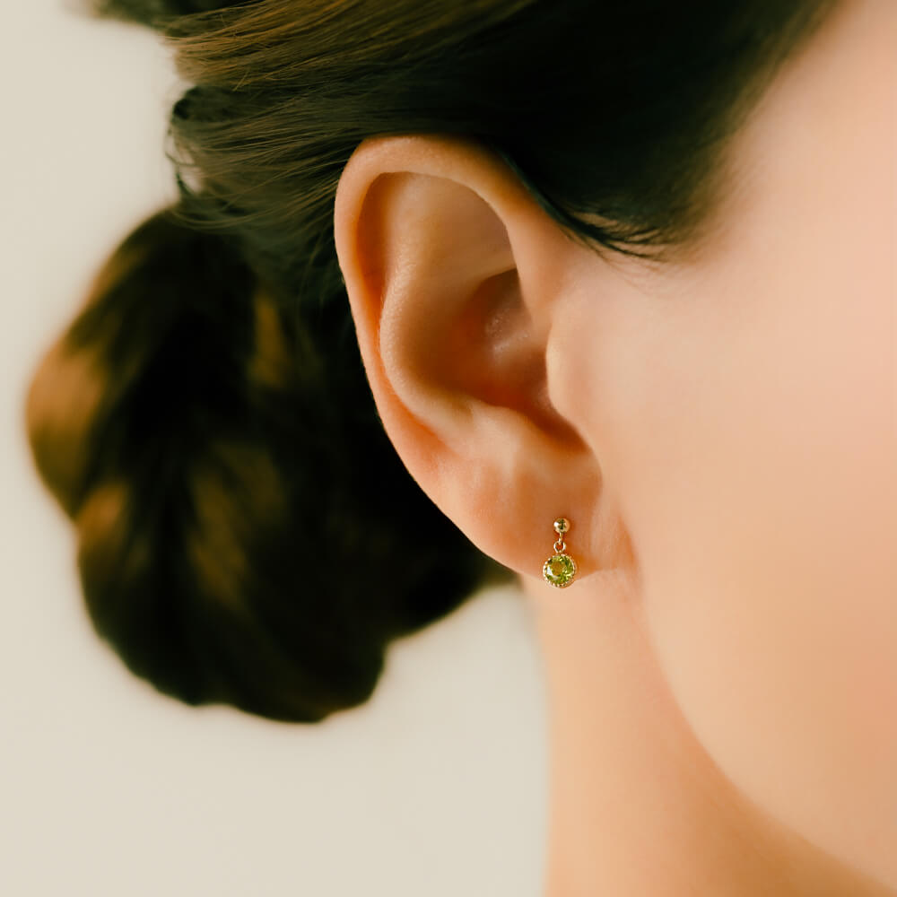 K10 カラーストーン ボディピアス・軟骨ピアスパーツ│14G / 16G対応｜イエローゴールド 金属アレルギー対応 │ 揺れる・ブラタイプ